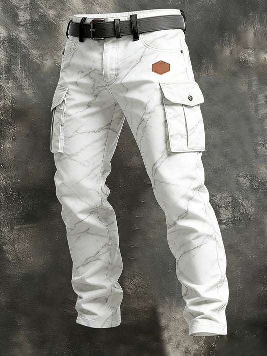 Męskie spodnie robocze retro styl biznesowy na co dzień