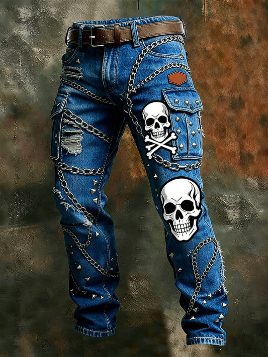 Męskie spodnie robocze retro styl biznesowy na co dzień