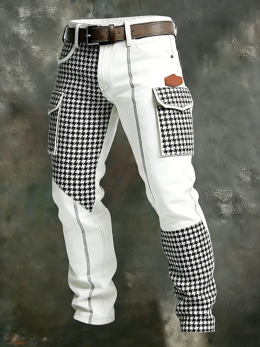 Męskie spodnie robocze retro styl biznesowy na co dzień