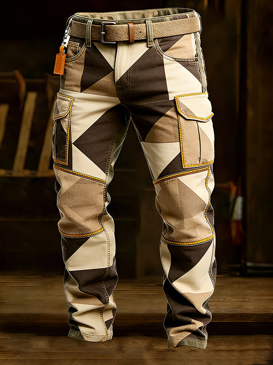 Męskie spodnie robocze retro styl biznesowy na co dzień