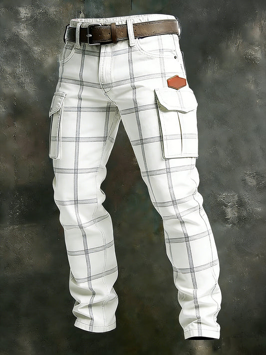 Męskie spodnie robocze retro styl biznesowy na co dzień