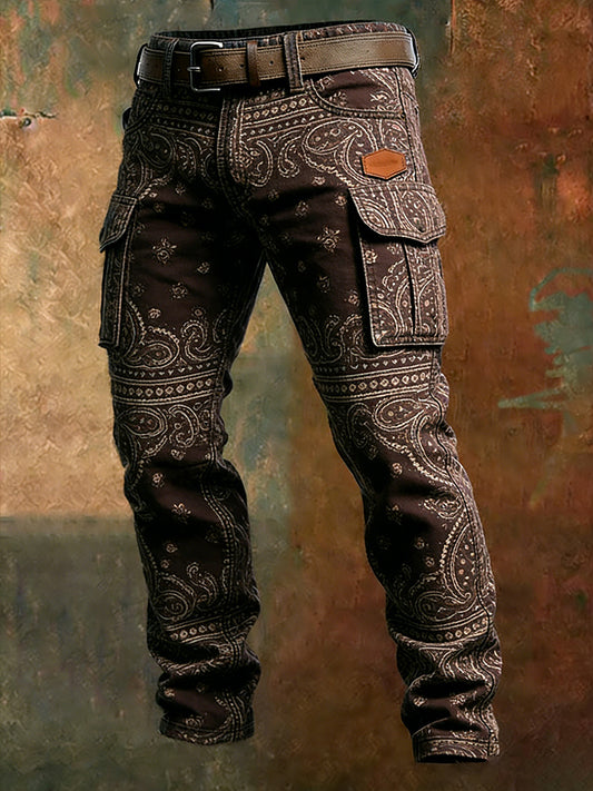 Męskie spodnie robocze retro styl biznesowy na co dzień