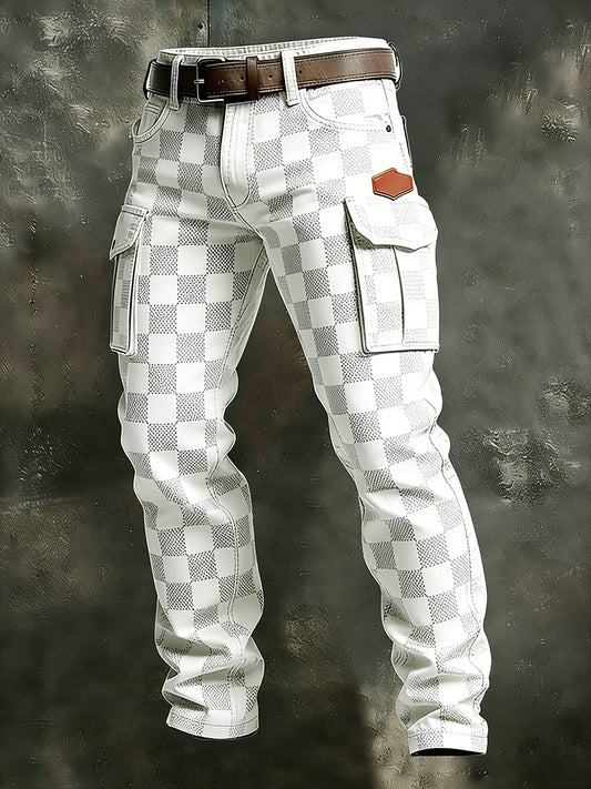 Męskie spodnie robocze retro styl biznesowy na co dzień