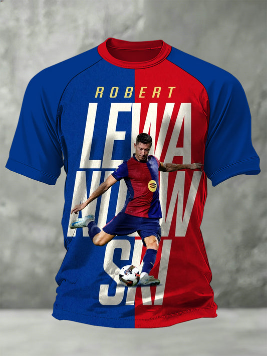 Męska koszulka piłkarska Robert Lewandowski Cheering Print w Barcelonie