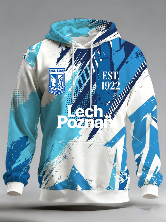 Męska bluza z kapturem z nadrukiem Lech Poznań Football Team Supporter