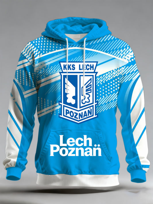 Męska bluza z kapturem z nadrukiem Lech Poznań Football Team Supporter