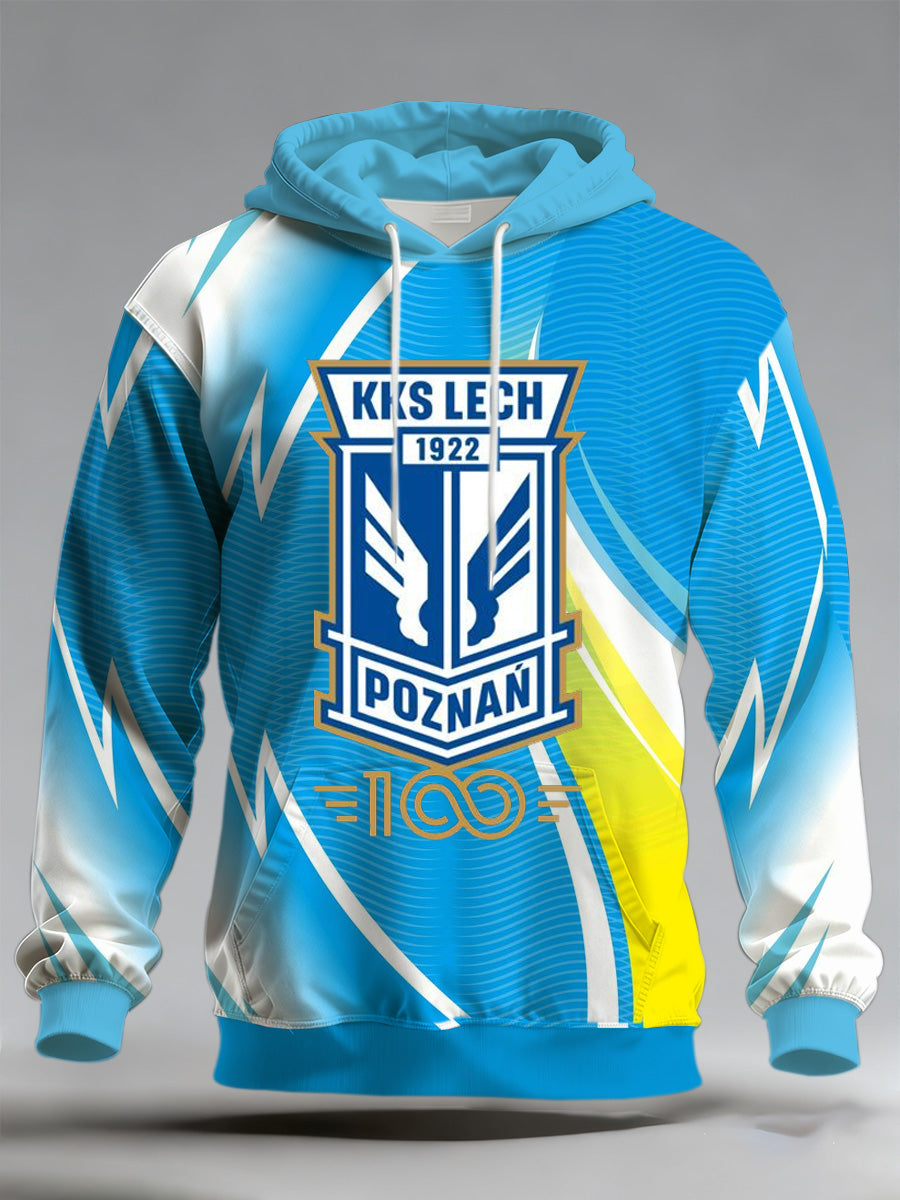 Męska bluza z kapturem z nadrukiem Lech Poznań Football Team Supporter