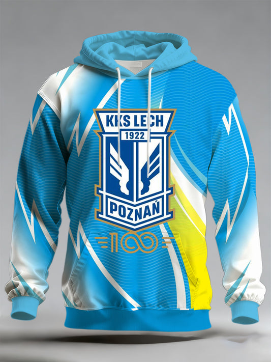 Męska bluza z kapturem z nadrukiem Lech Poznań Football Team Supporter