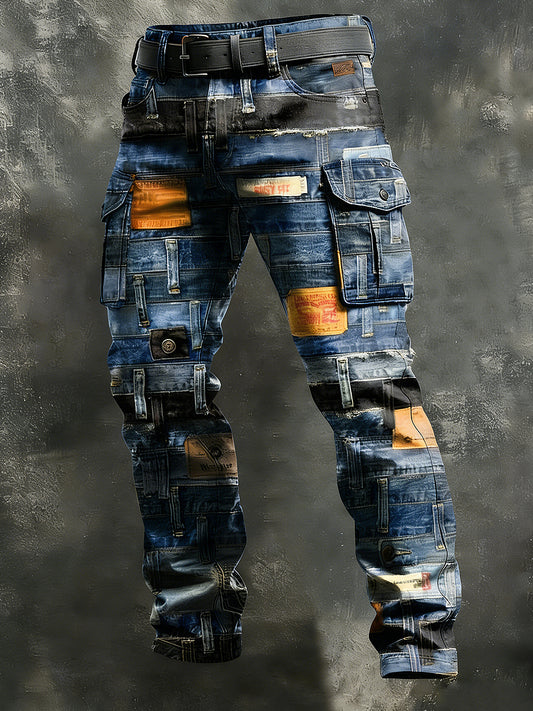 Męskie Retro Wakacje Biznesowe Nadruk Dorywczo Spodnie Robocze