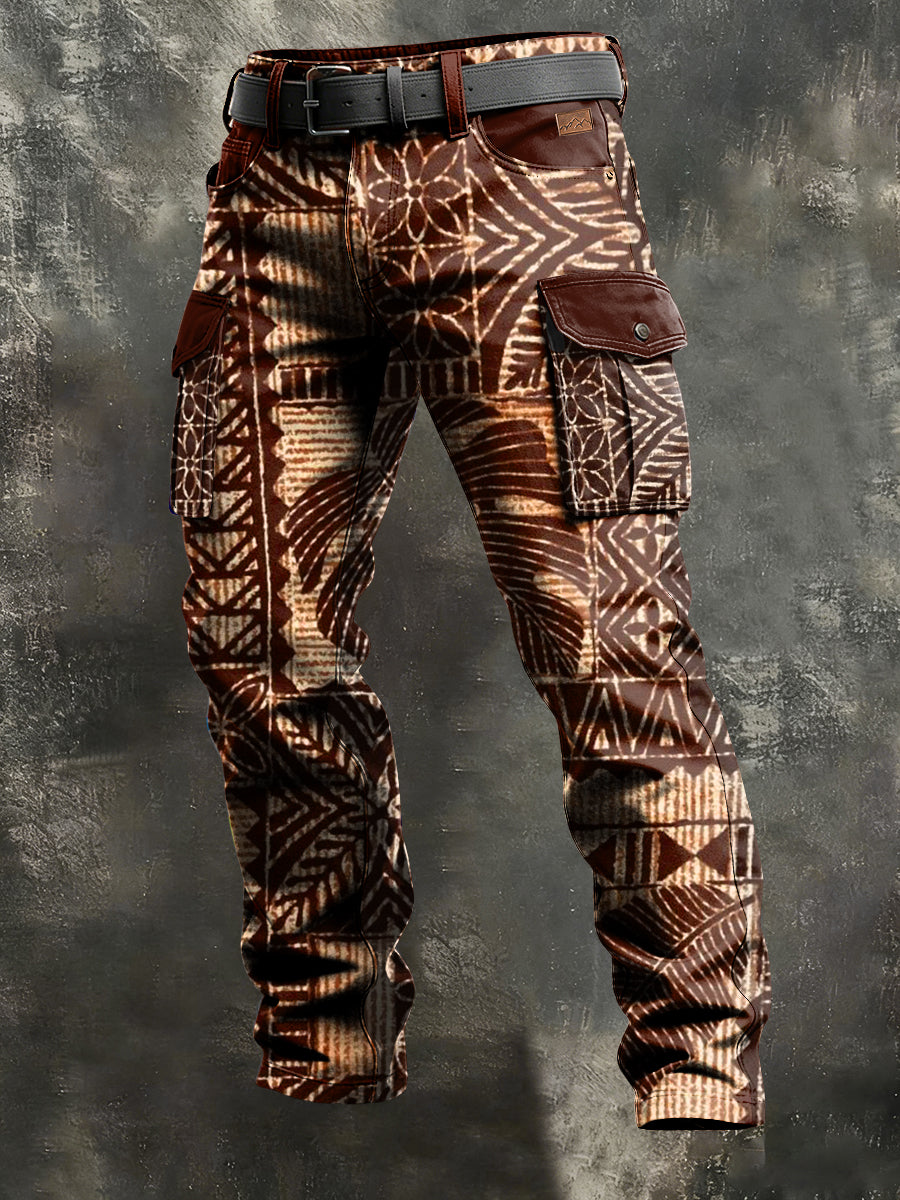 Męskie Retro Wakacje Biznesowe Bohemia Art Print Spodnie Odzież Robocza