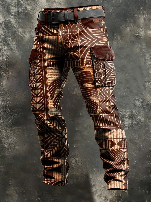 Męskie Retro Wakacje Biznesowe Bohemia Art Print Spodnie Odzież Robocza