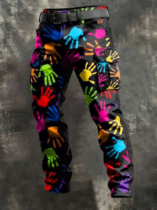 Męskie Retro Wakacje Biznesowe Nadruk Dorywczo Spodnie Robocze