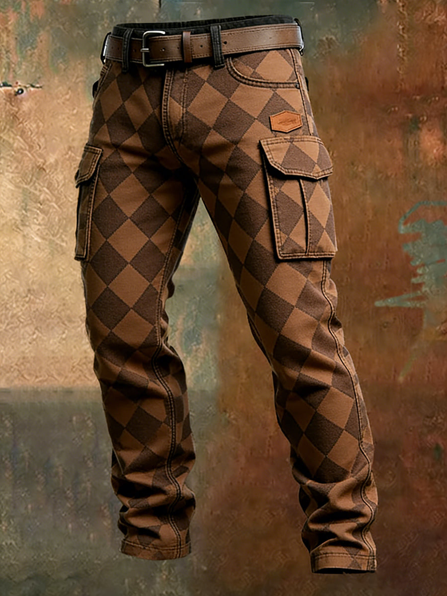 Męskie spodnie robocze retro styl biznesowy na co dzień