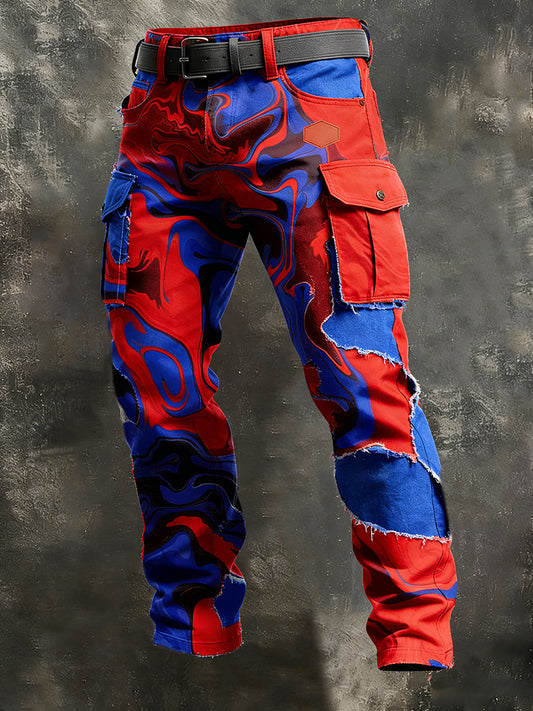 Męskie spodnie robocze retro styl biznesowy na co dzień