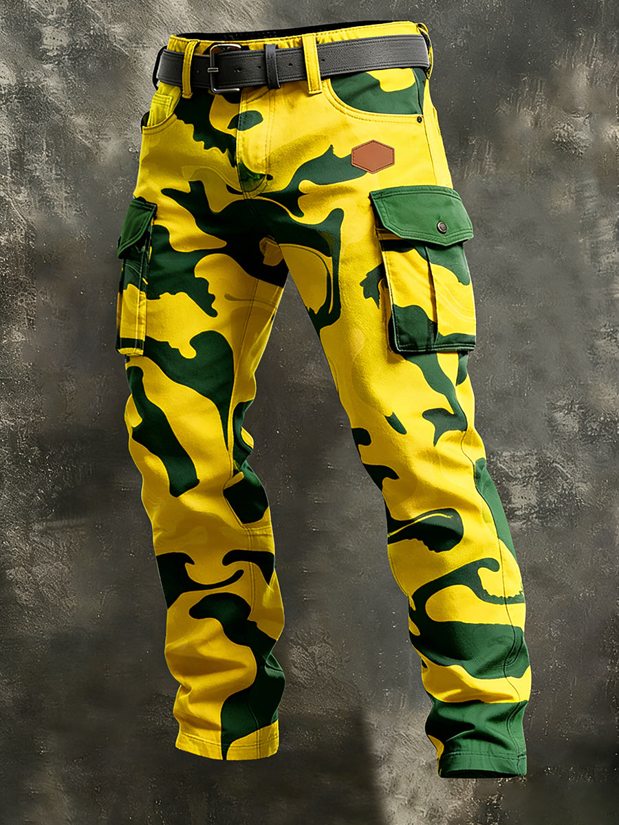 Męskie spodnie robocze retro styl biznesowy na co dzień