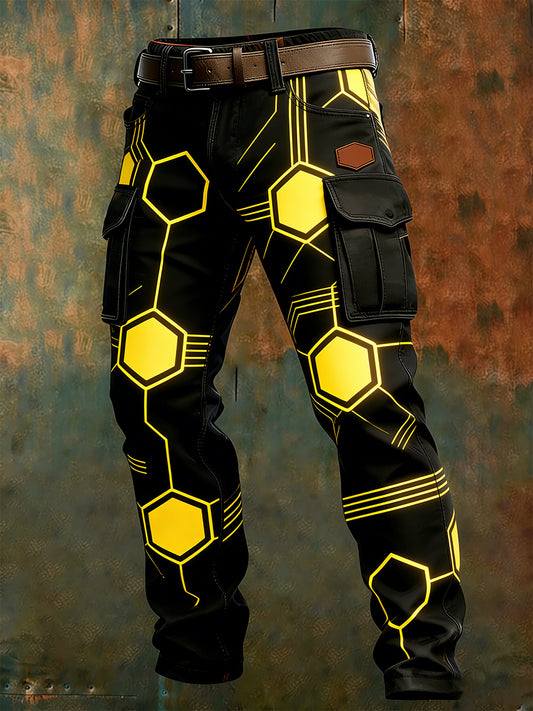 Męskie spodnie robocze retro styl biznesowy na co dzień