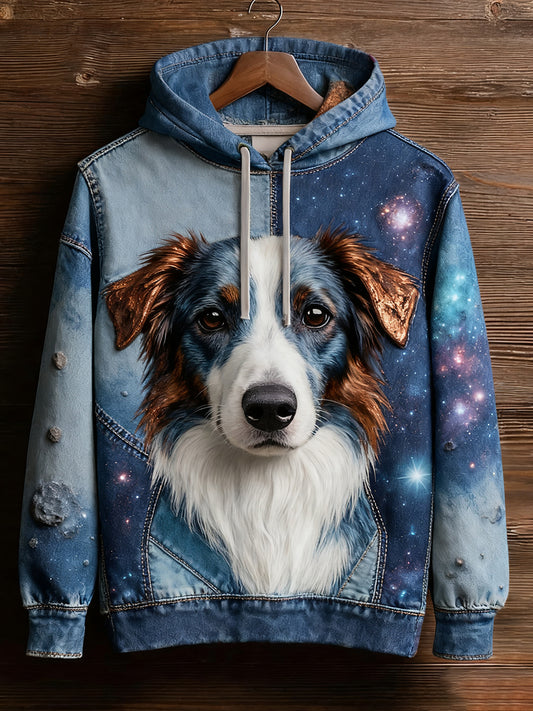 Unisex Retro Animal Art Print Wygodna dorywcza bluza