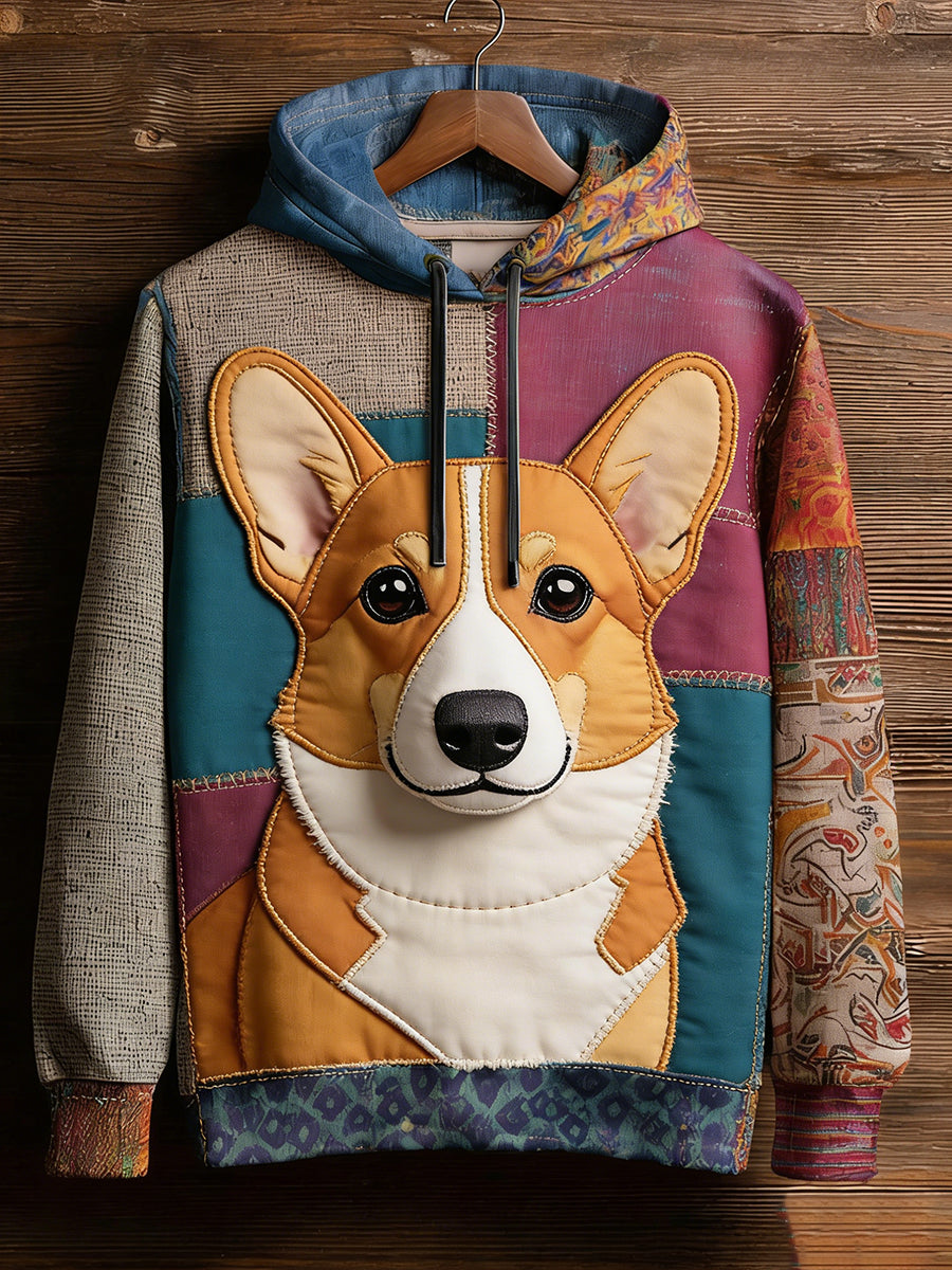 Unisex Retro Animal Art Print Wygodna dorywcza bluza