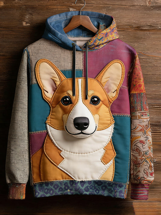 Unisex Retro Animal Art Print Wygodna dorywcza bluza