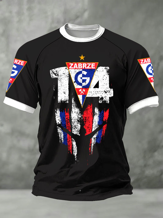 Męski polski Zabrze Szachtar Donieck Piłka nożna Doping Print Casual T-Shirt