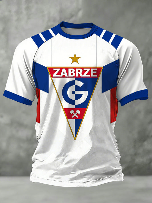 Męski polski Zabrze Szachtar Donieck Piłka nożna Doping Print Casual T-Shirt