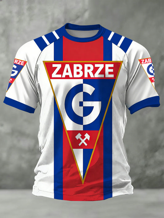 Męski polski Zabrze Szachtar Donieck Piłka nożna Doping Print Casual T-Shirt