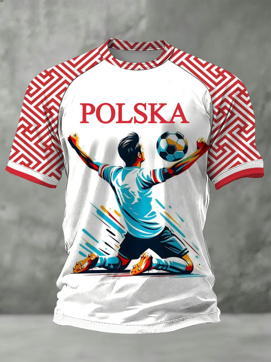 Męska koszulka kibica z nadrukiem kibica