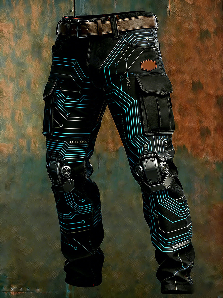Męskie spodnie robocze retro styl biznesowy na co dzień