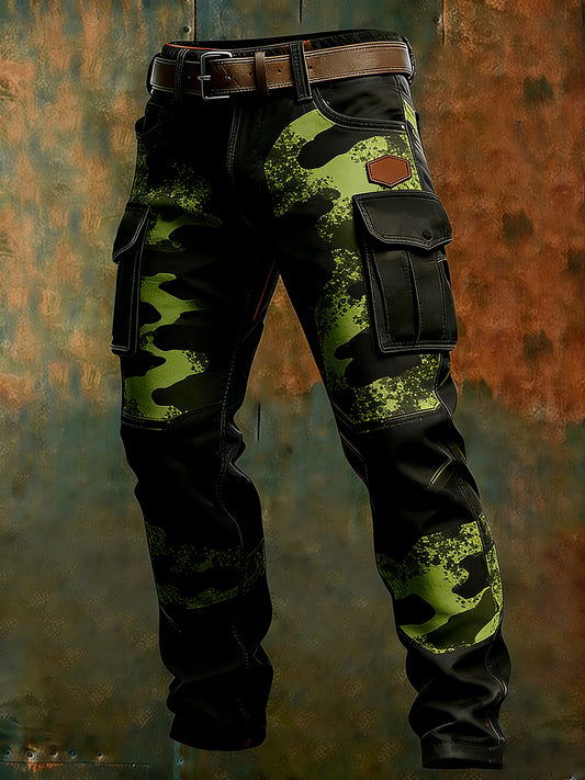 Męskie spodnie robocze retro styl biznesowy na co dzień