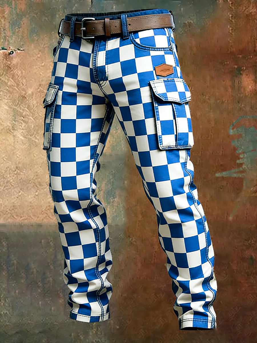Męskie spodnie robocze retro styl biznesowy na co dzień