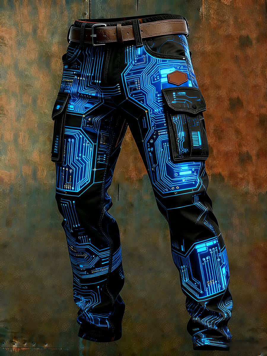 Męskie spodnie robocze retro styl biznesowy na co dzień