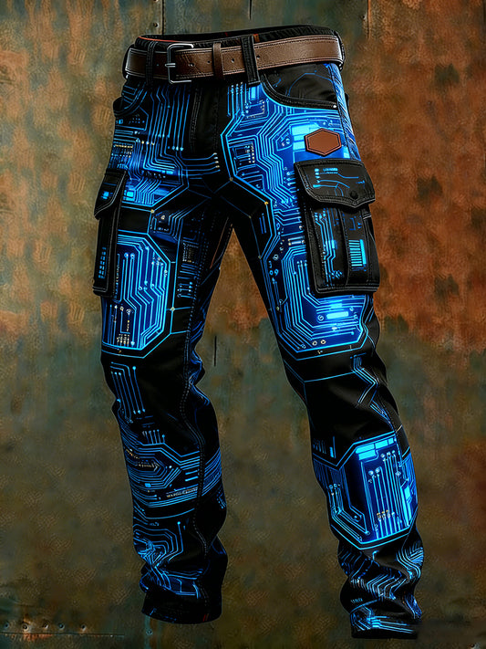 Męskie spodnie robocze retro styl biznesowy na co dzień