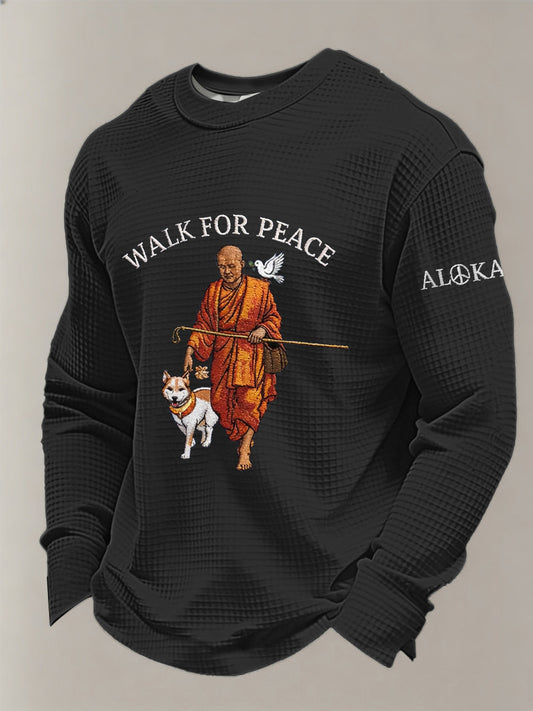 Męska koszulka z długim rękawem Walk for Peace Waffle