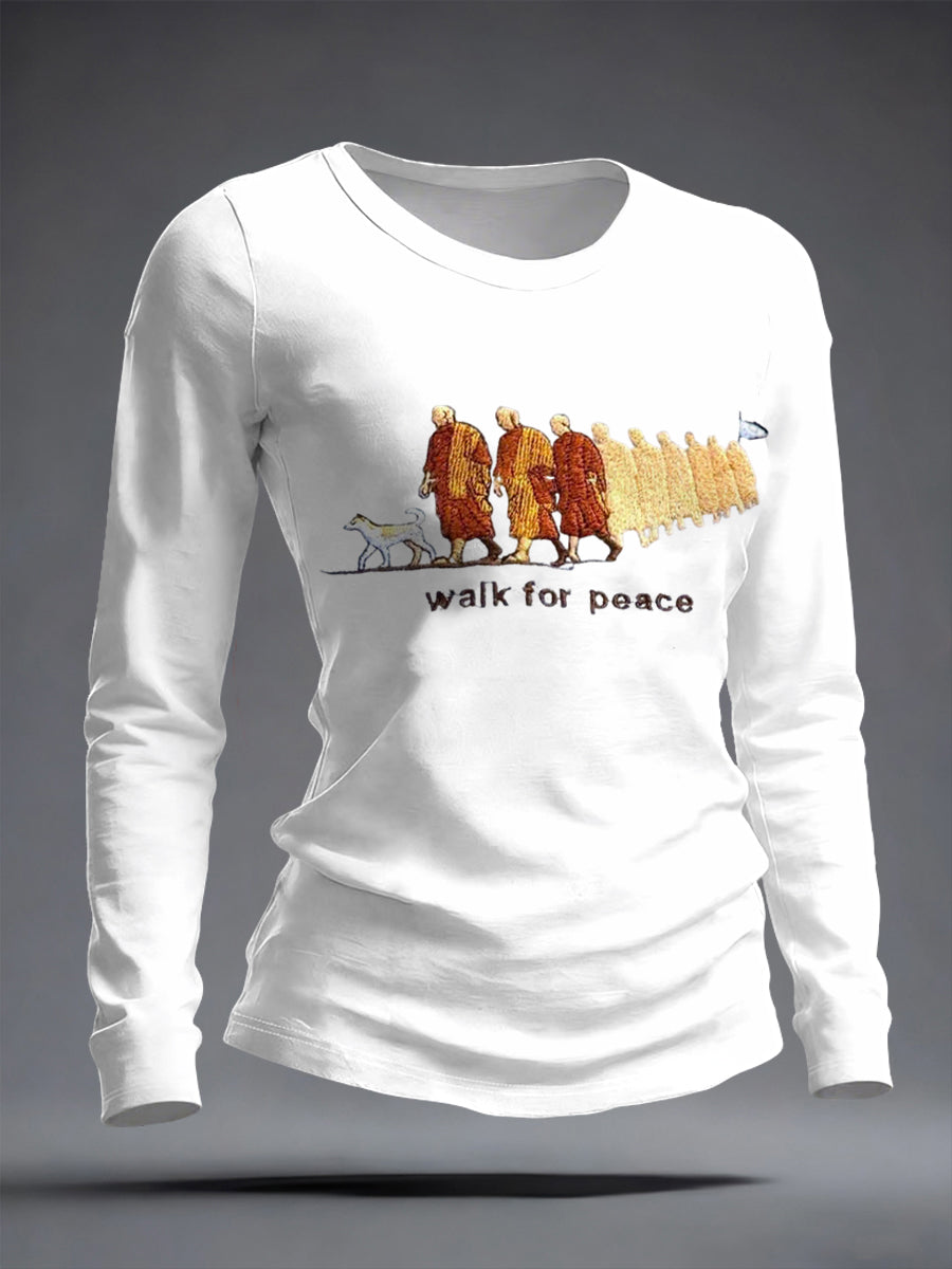Damski spacer z Aloką Walk For Peace Koszulka z długim rękawem