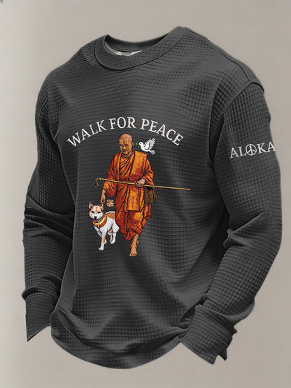 Męska koszulka z długim rękawem Walk for Peace Waffle