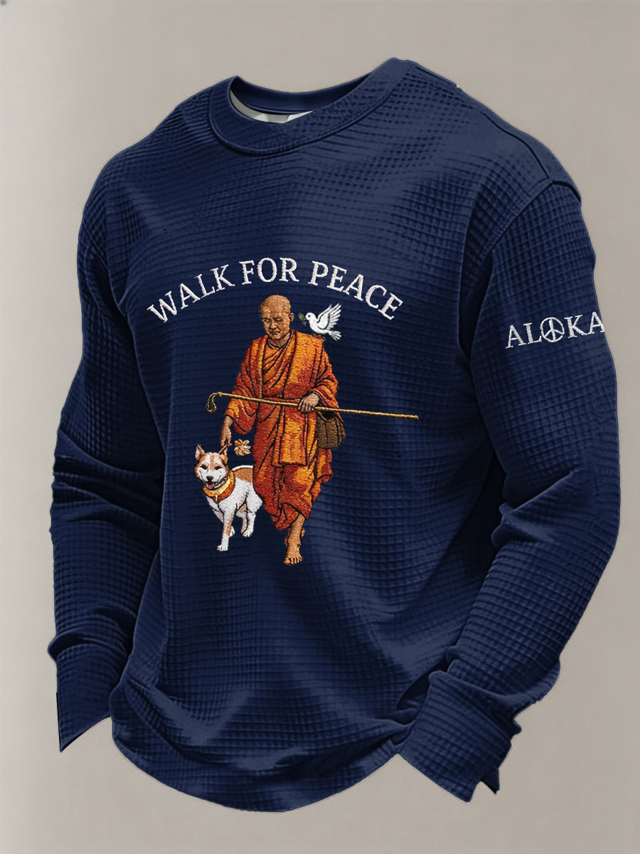 Męska koszulka z długim rękawem Walk for Peace Waffle