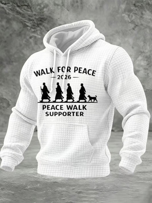 Męska bluza z kapturem z nadrukiem Walk For Peace