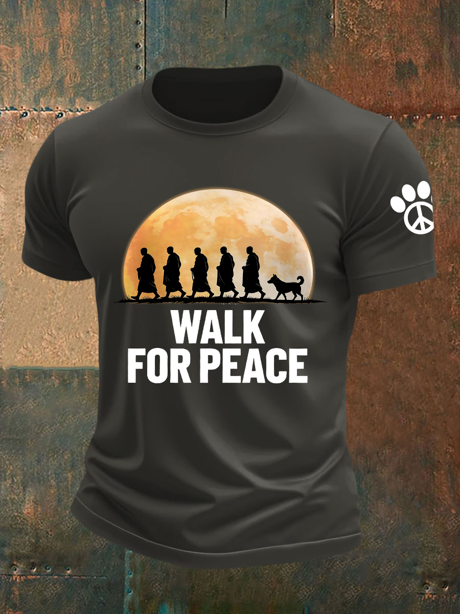 Męska koszulka Walk For Peace z krótkim rękawem