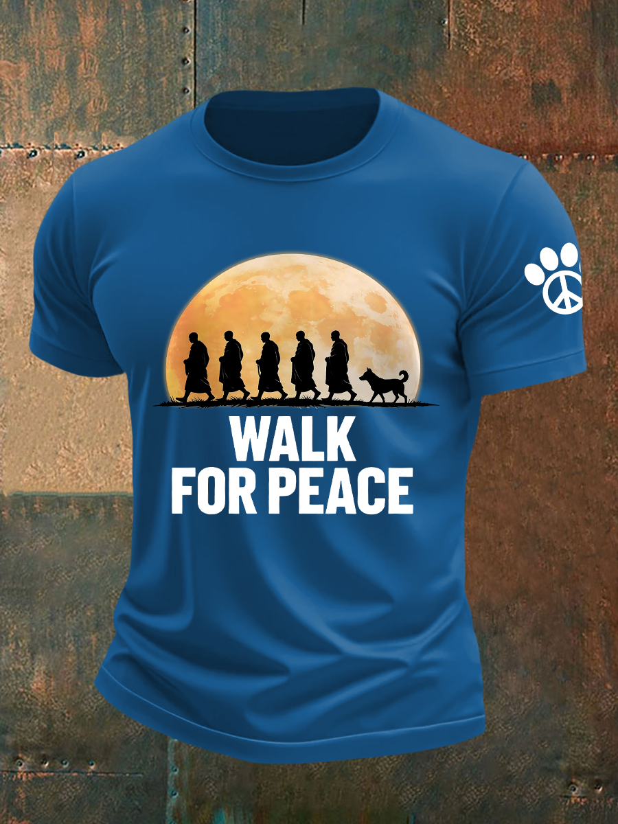 Męska koszulka Walk For Peace z krótkim rękawem