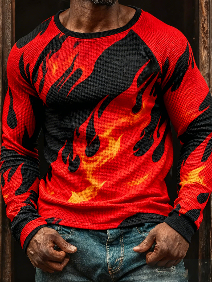 Męski Vintage Business Abstract Art Casual Top