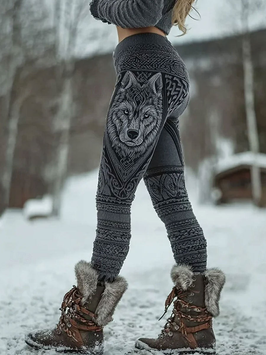Damskie aksamitne legginsy Viking