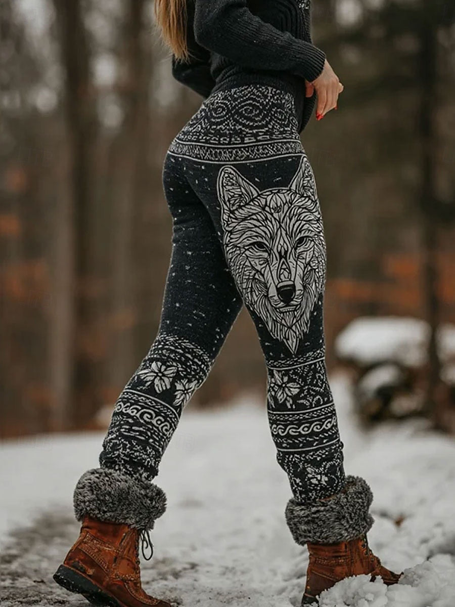 Damskie aksamitne legginsy Viking