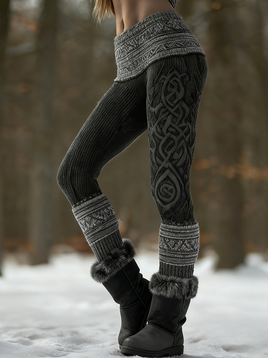 Damskie legginsy w stylu wikingów