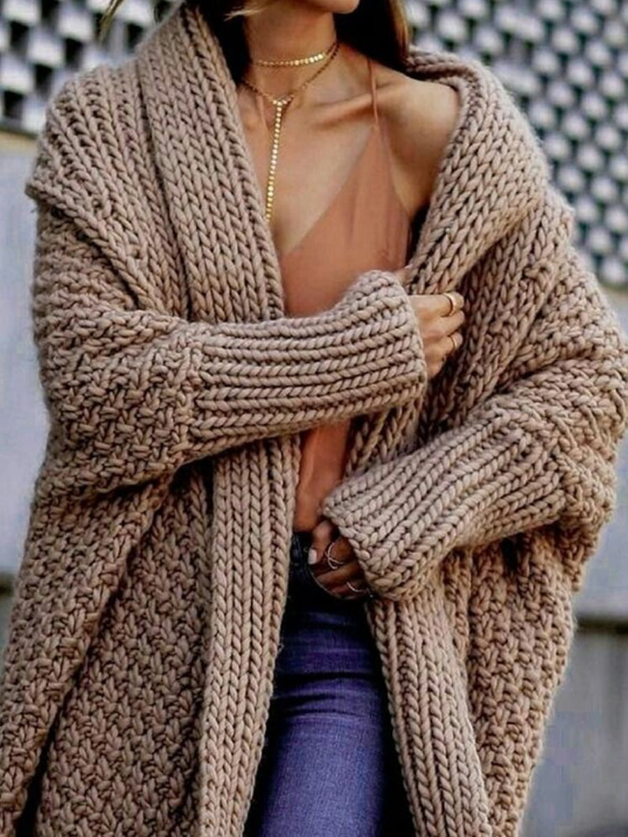 Damski sweter z dzianiny Batwing