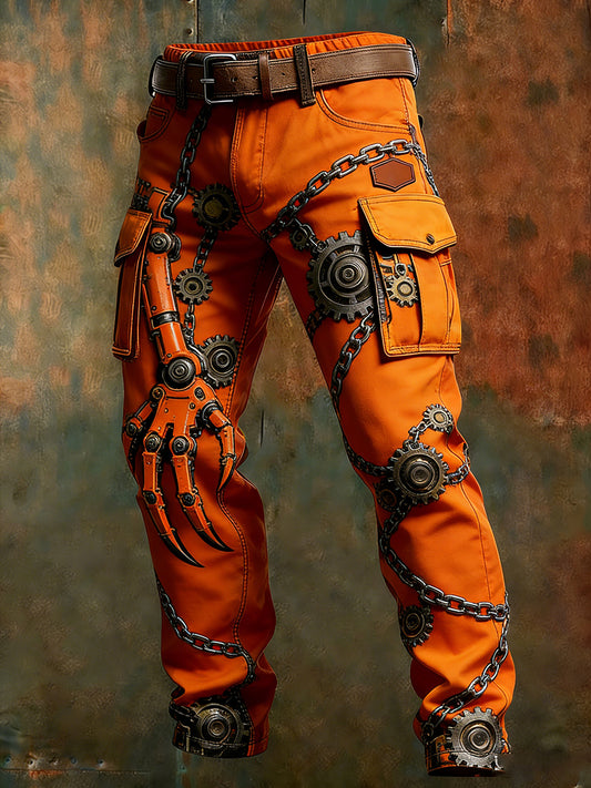 Męskie spodnie robocze retro styl biznesowy na co dzień