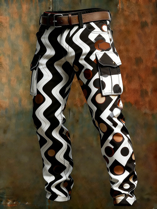 Męskie spodnie robocze retro styl biznesowy na co dzień