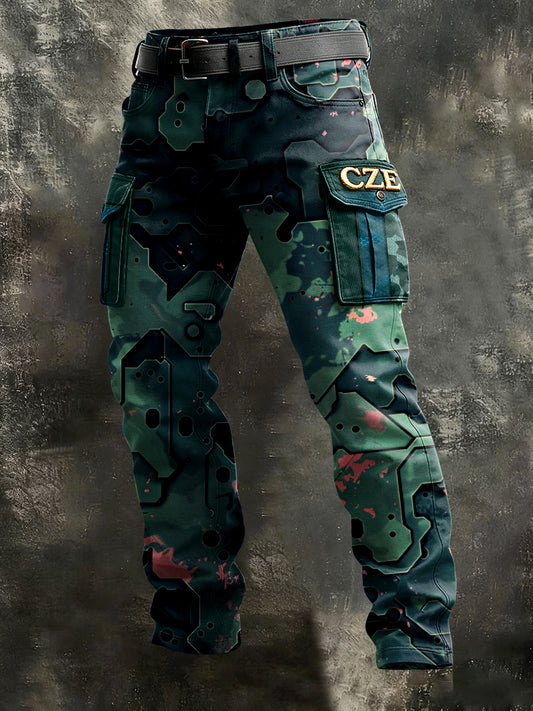 Męskie czeskie spodnie z kamuflażem CZE Patchwork Print