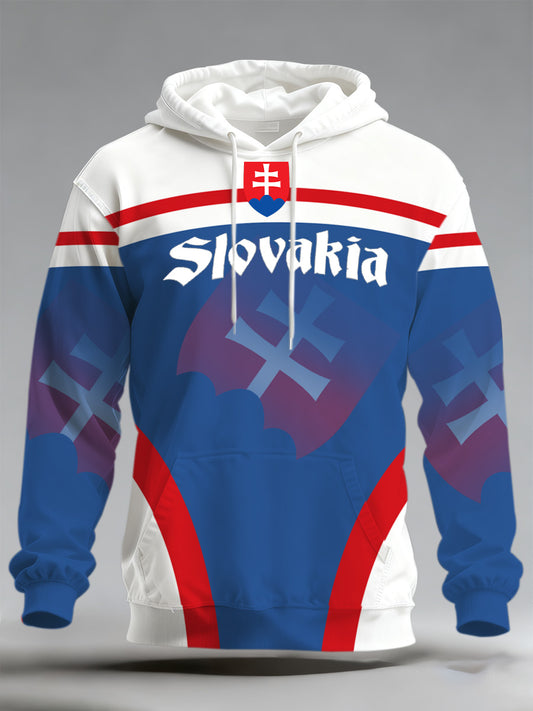 Męska bluza z kapturem ze słowackim nadrukiem