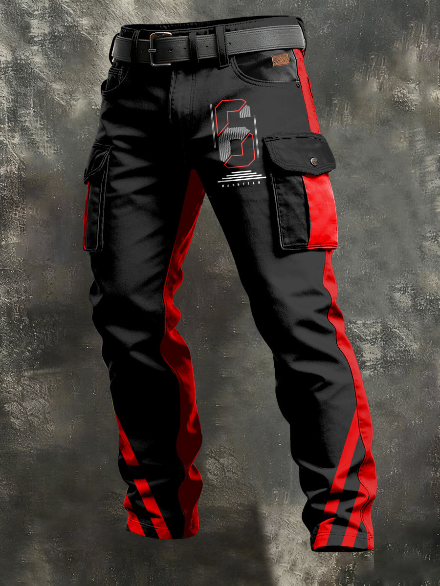 Męskie Retro Wakacje Biznesowe Nadruk Dorywczo Spodnie Robocze