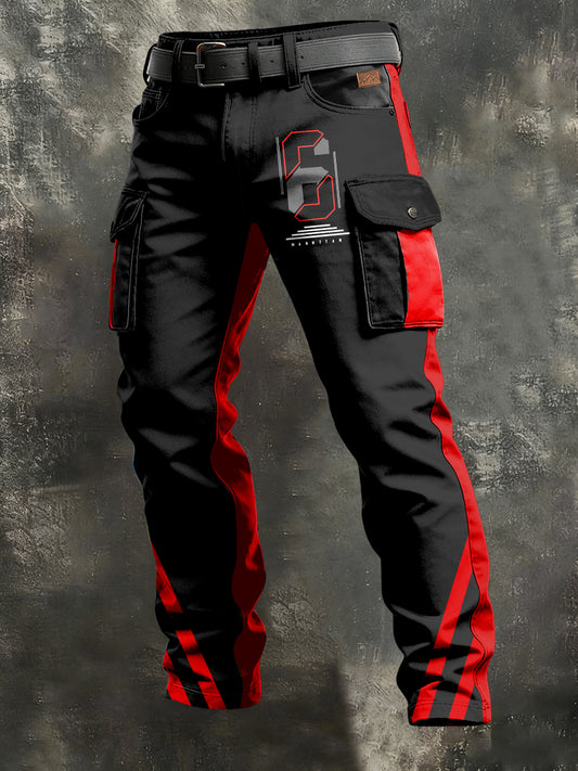 Męskie Retro Wakacje Biznesowe Nadruk Dorywczo Spodnie Robocze